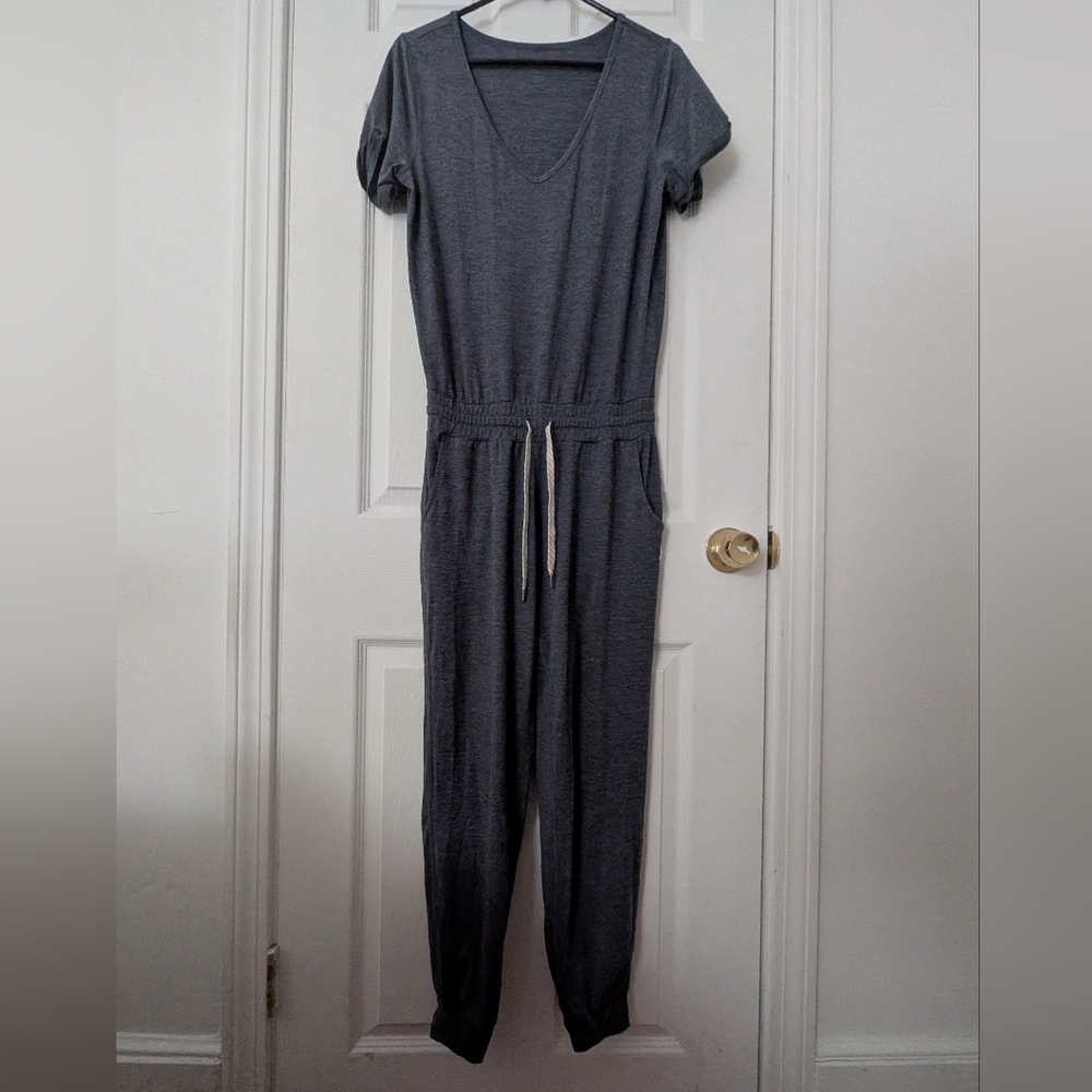 Vuori Women's All Day V-Neck Heather Grey Jumpsuit (S)
